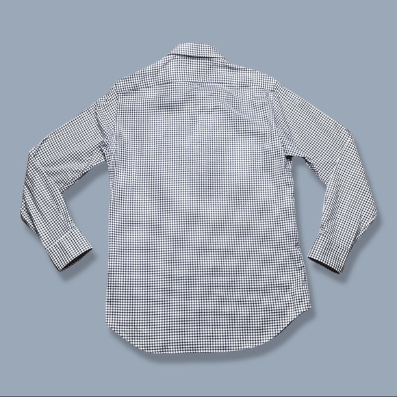 Uniqlo Slim Fit Gingham Button Down Collared LS Shirt Blue Size M EUC - Picture 6 of 6